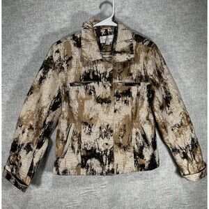 Erin London Jacket Womens Small Contemporary Print Casual Button Up Blazer